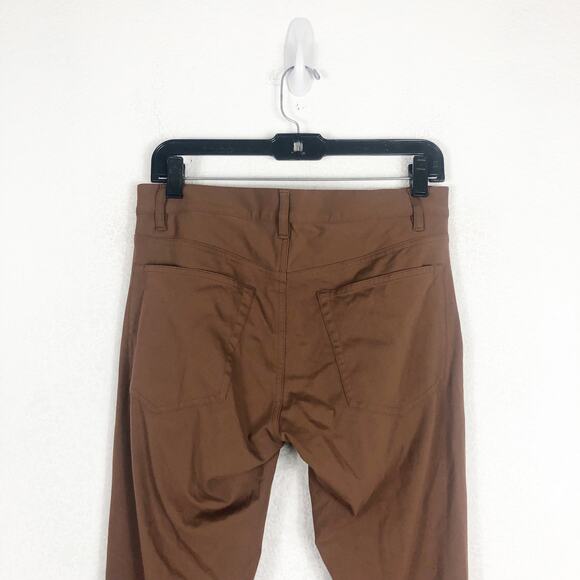 Theory Men’s Tech Raffi Compact Straight Slim Fit Ponte Pants Size 28 Brown - Picture 11 of 13